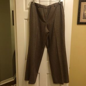 Talbots Brow/Tan Small Check Lined Wool Pants